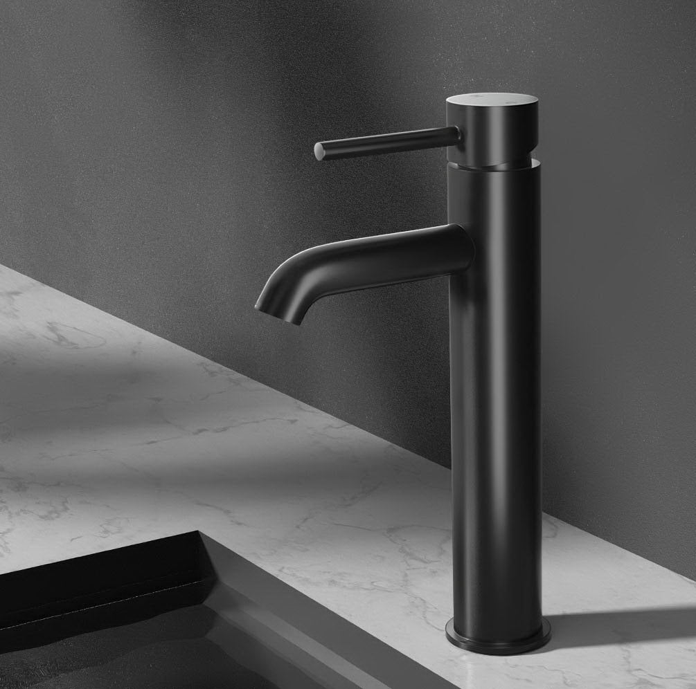 Cefito Black Tall Round Basin Tap