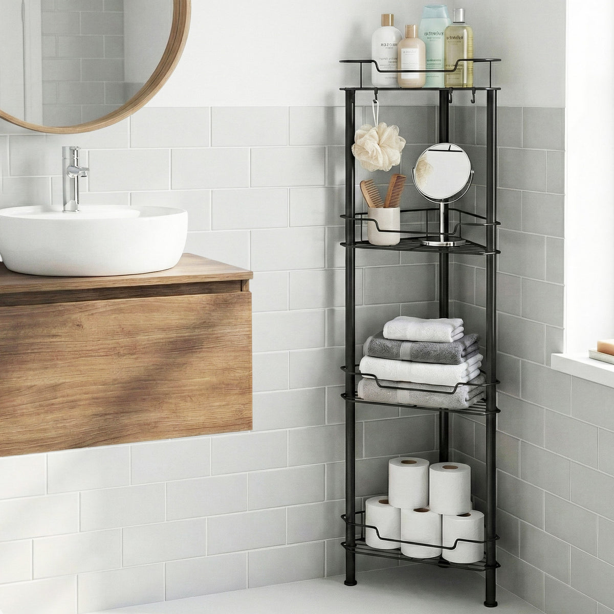 Artiss Black Corner Shower Caddy