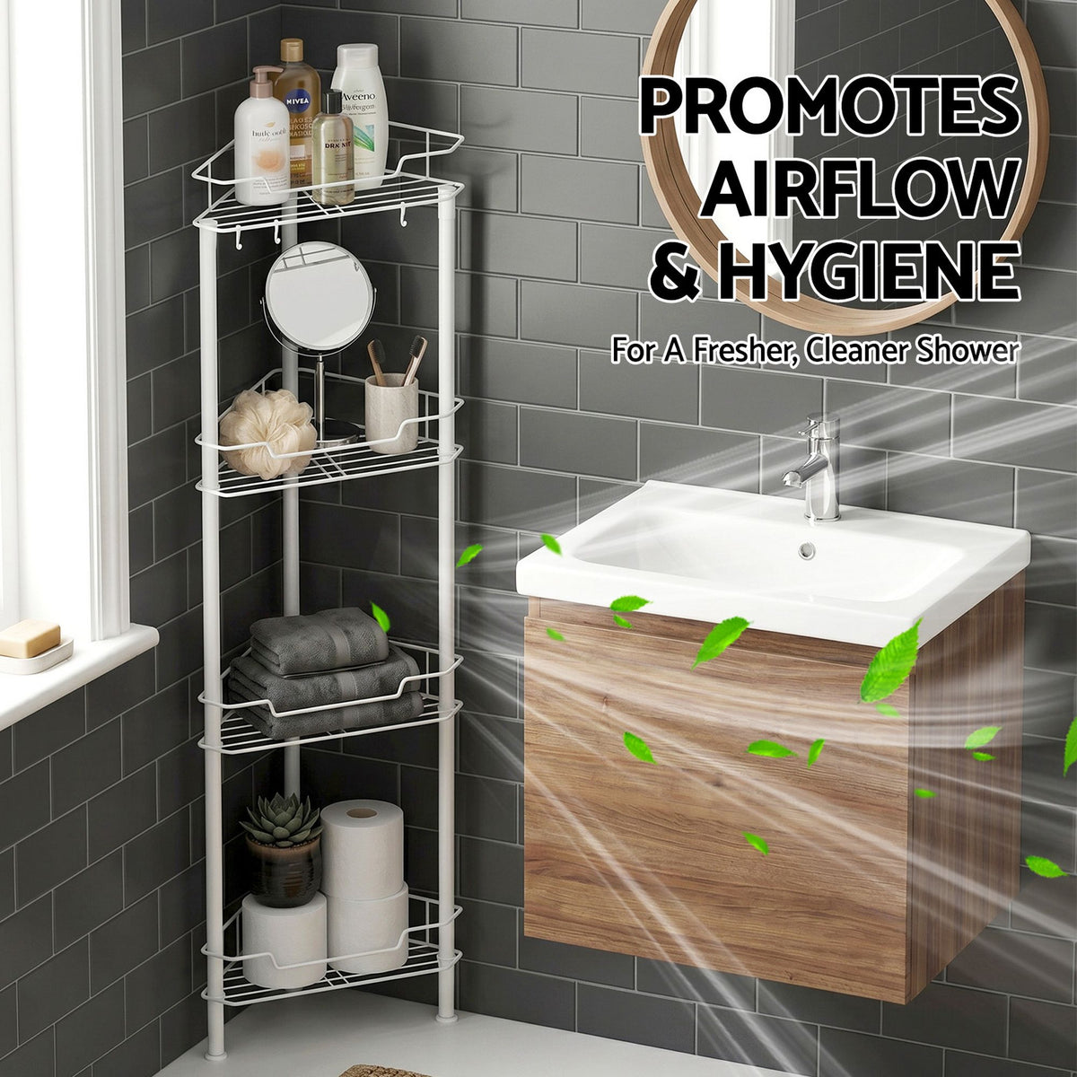 Artiss White Corner Shower Caddy