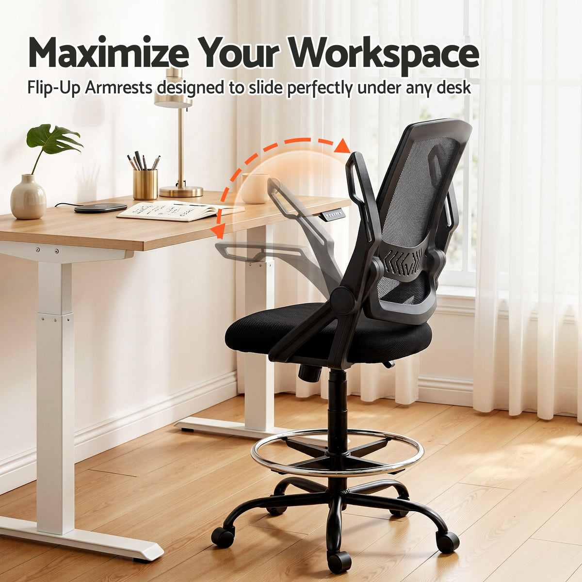 Artiss Black Drafting Stool