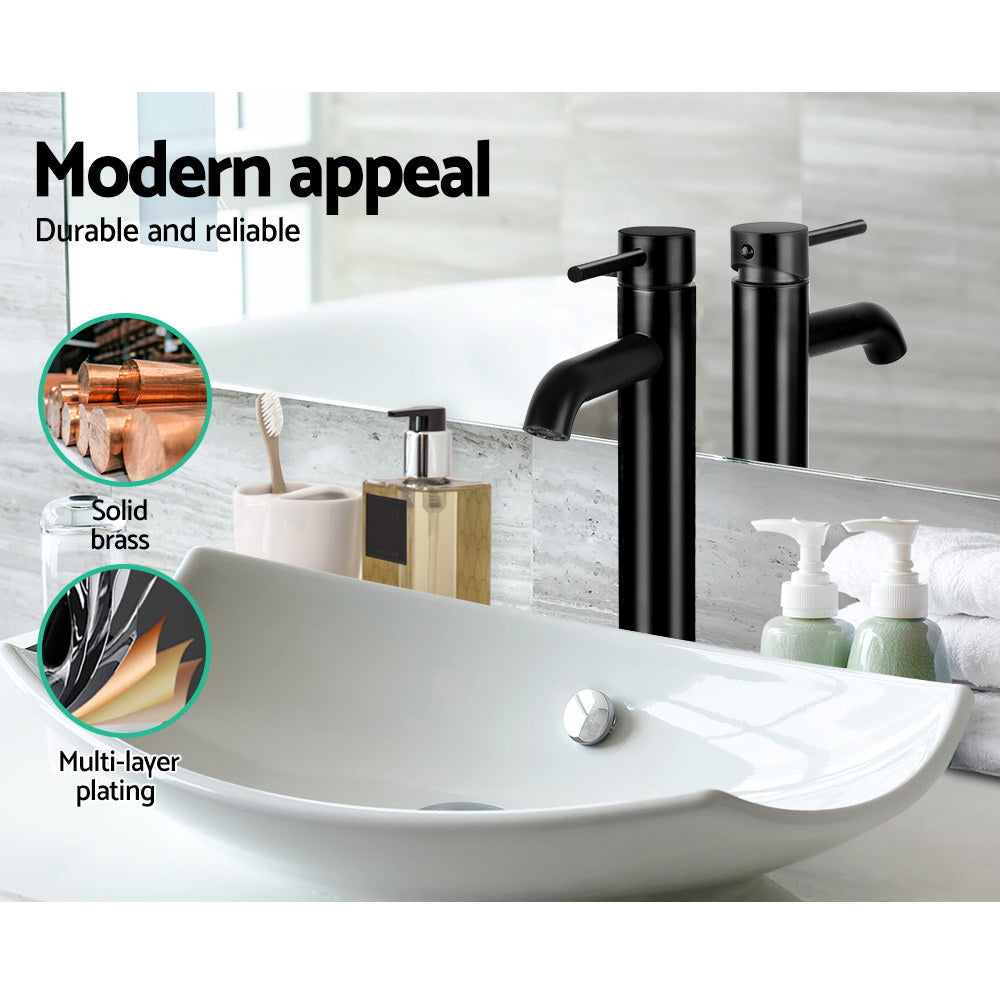 Cefito Black Tall Round Basin Tap