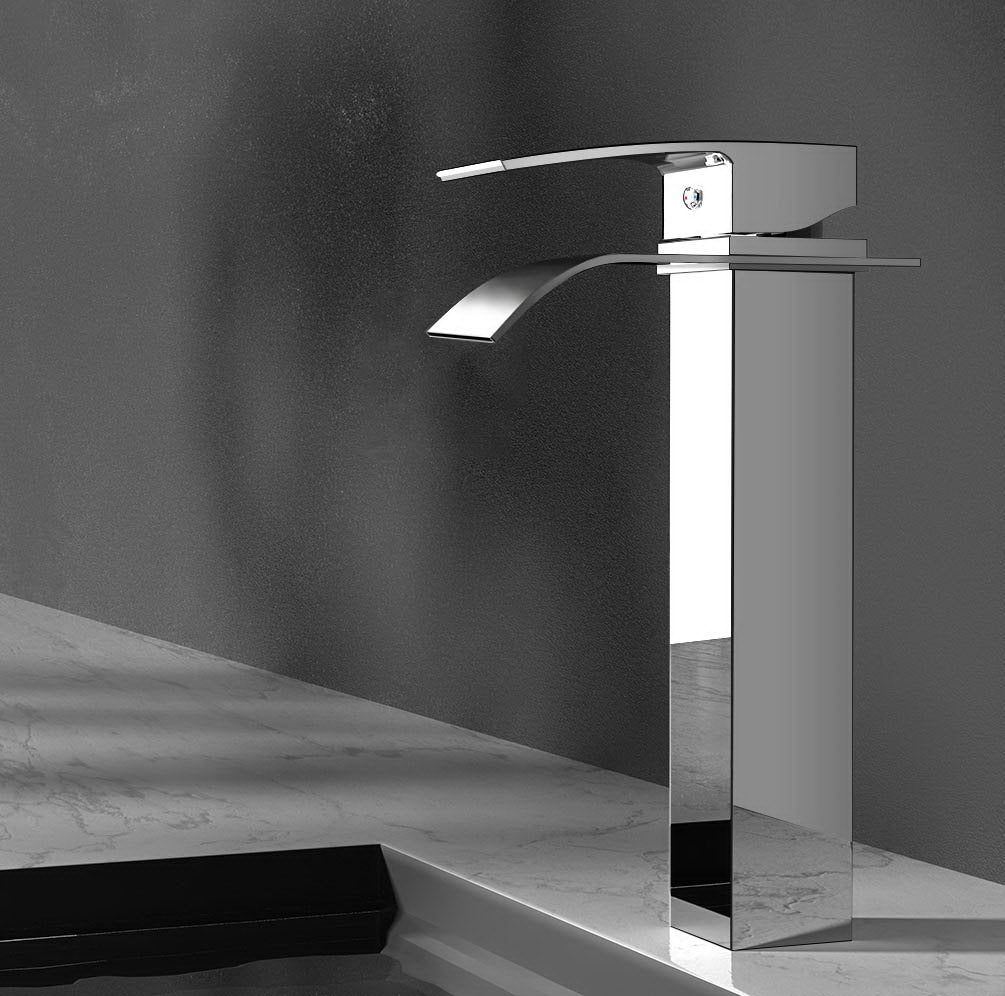 Cefito Bathroom Basin Mixer Tap Thin Tall Faucet Vanity Laundry Silver