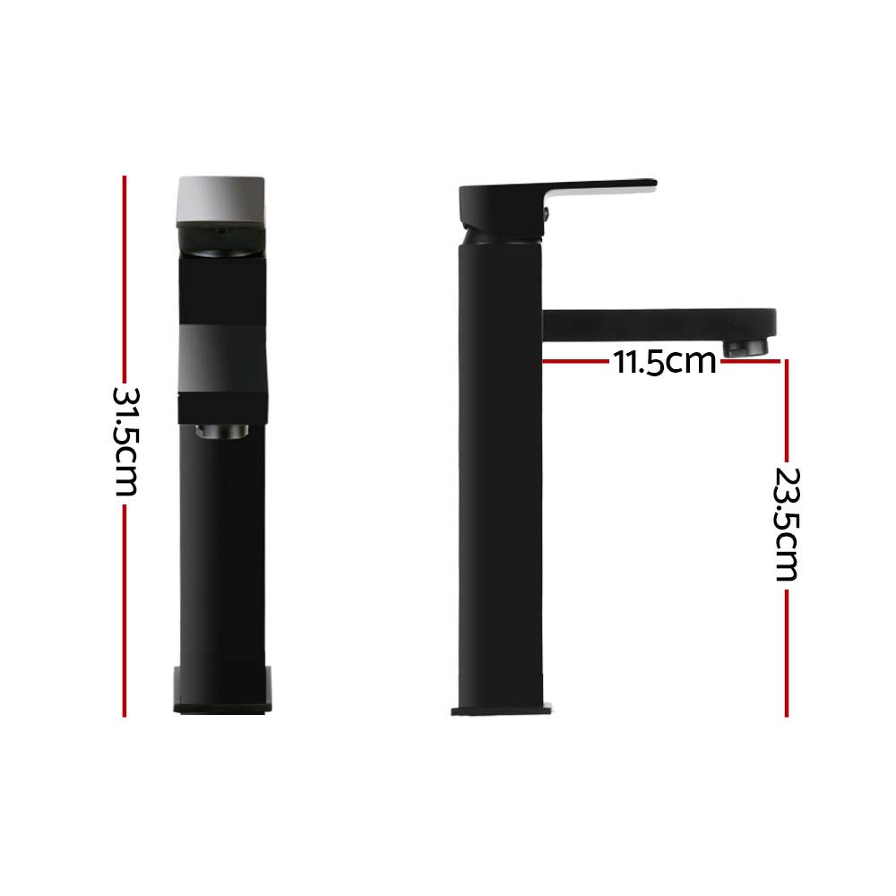 Cefito Black Tall Square Basin Tap