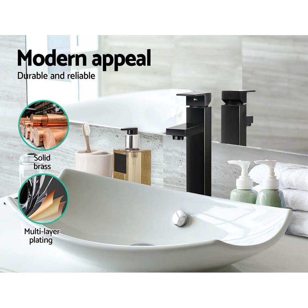 Cefito Black Tall Square Basin Tap