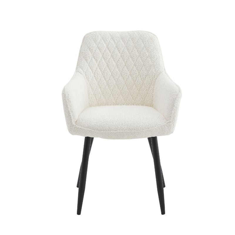 Neo Cindy Ivory Fabric Dining Chair 2-Piece Set